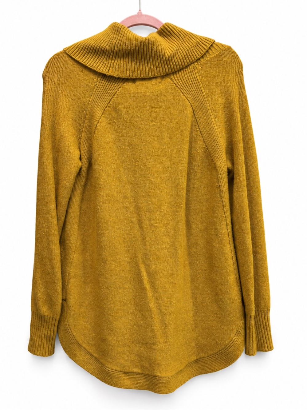 Anthropologie Mustard Yellow Cowl Neck Tunic Sweater Size Medium - Picture 3 of 7